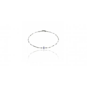 Bamboo Shine 18ct White Gold Sapphire Set Bracelet