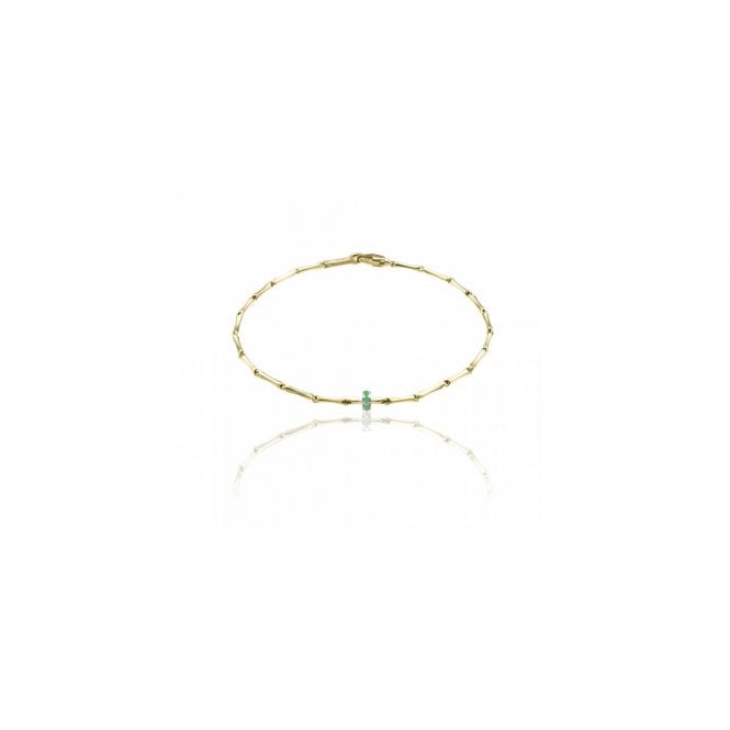 Chimento Bamboo Shine 18ct Yellow Gold Emerald Set Bracelet