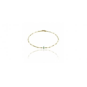 Bamboo Shine 18ct Yellow Gold Emerald Set Bracelet