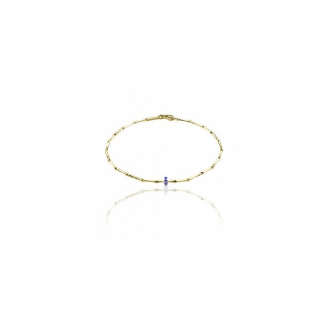 Chimento Bamboo Shine 18ct Yellow Gold Sapphire Set Bracelet