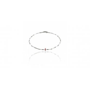 Bamboo Shine18ct White Gold Ruby Set Bracelet