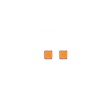 Bright Orange Square Steel Stud Earrings