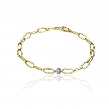 Chimento D-Bamboo 18ct Yellow Gold Diamond Set Bracelet