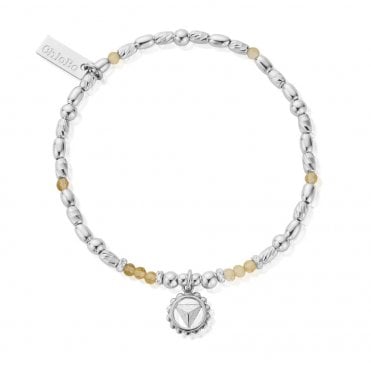 ChloBo Citrine Solar Plexus Chakra Silver Bracelet