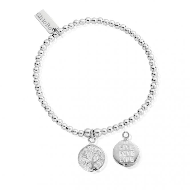 ChloBo Cute Charm Live Love Life Silver Bracelet