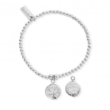 ChloBo Cute Charm Live Love Life Silver Bracelet