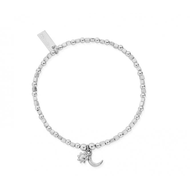 ChloBo Dainty Mini Cube Moon & Sun Bracelet