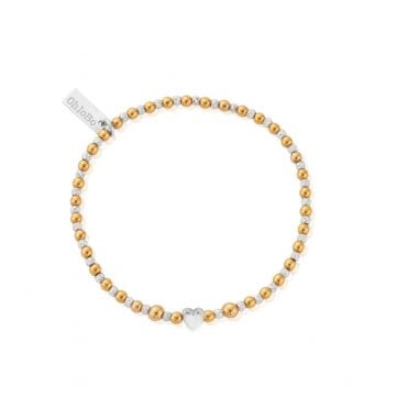 Chlobo Gold Plated & Silver Inset Heart Bracelet