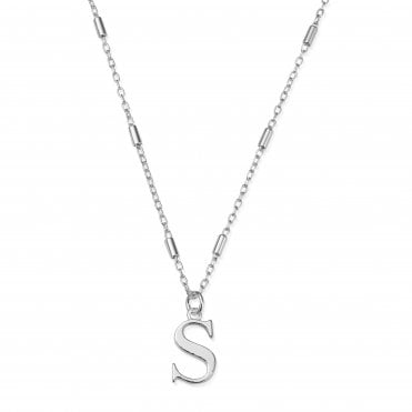 ChloBo Letter S Silver Initial Necklace