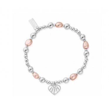 Chlobo Loving Heart Pink Pearl Bracelet