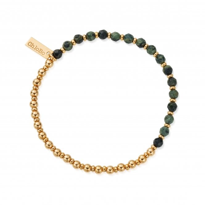 ChloBo Men 's Gold Kambaba Jasper Half and Half Bracelet BGKJRBM