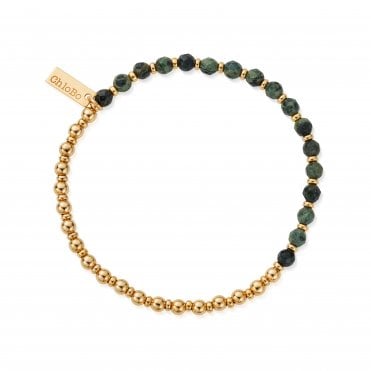 ChloBo Men's Gold Kambaba Jasper Half and Half Bracelet BGKJRBM