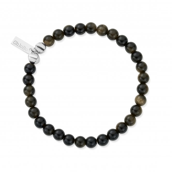 ChloBo Men 's Golden Obsidian Bracelet SBGOM
