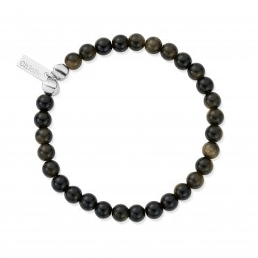 ChloBo Men's Golden Obsidian Bracelet SBGOM