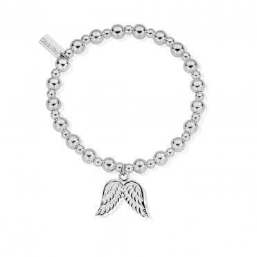 ChloBo Mini Ball Elasticated Double Angel Wing Bracelet