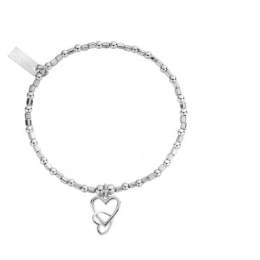 Chlobo Mini Cube Interlocking Heart Bracelet