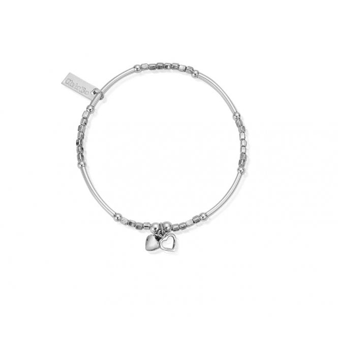 ChloBo Mini Noodle Cube Double Heart Bracelet
