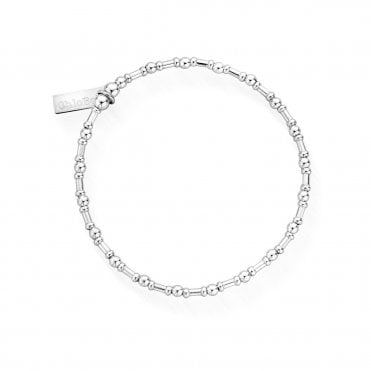 ChloBo Rhythm Of Water Silver Elasticated Bracelet