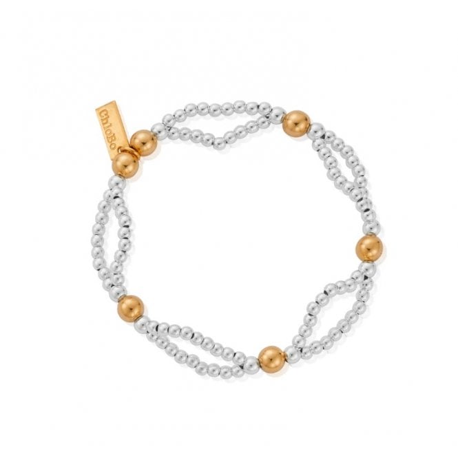 ChloBo Silver and Gold Plated Entwined Bracelet 