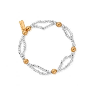 Chlobo Silver and Gold Plated Entwined Bracelet 