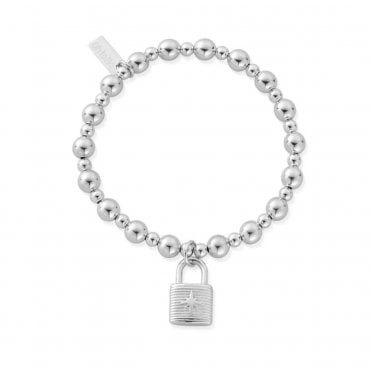 ChloBo Silver Ball Padlock Bracelet