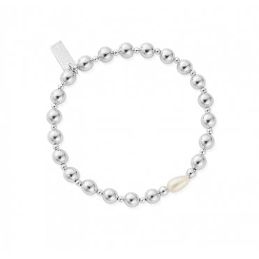 Chlobo Silver Feature Pearl Bracelet