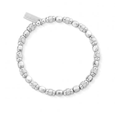 ChloBo Silver Twisted Cube Bracelet
