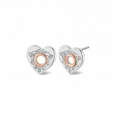Cariad Sparkle Silver Stud Earrings