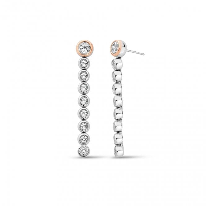Clogau Celeration White Topaz Hoop & Drop Earrings
