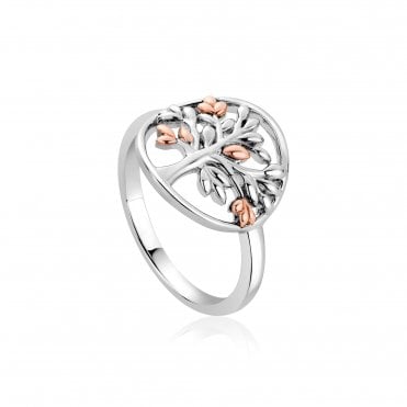 Clogau Curved Tree Of Life Silver Ring