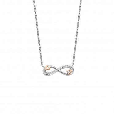 Clogau Infinity Necklace With Topaz & 9ct Rose Gold