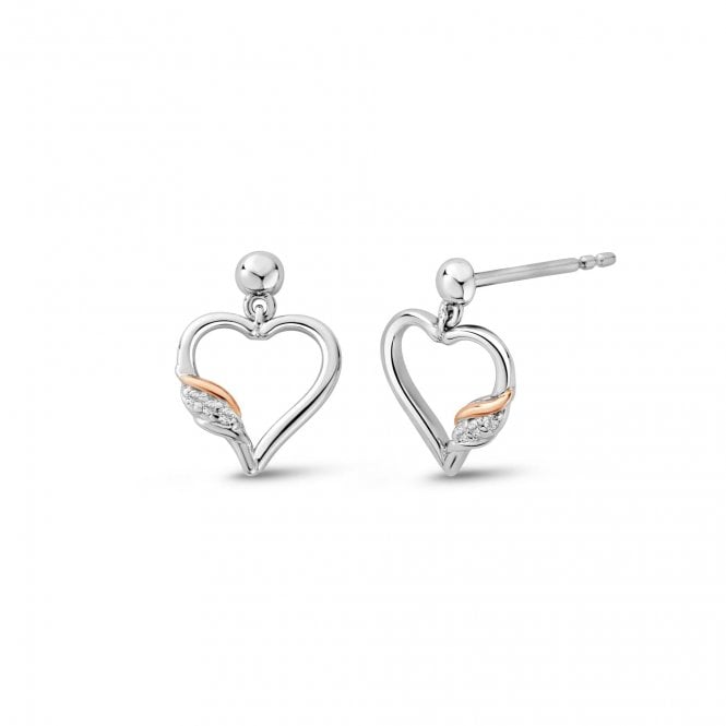 Clogau Past Present Future Heart Drop Earrings
