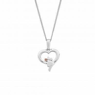 Clogau Paw Print Heart Topaz Pendant