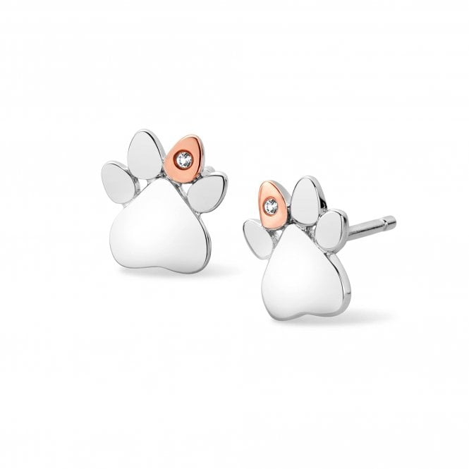 Clogau Paw Print Topaz Studs