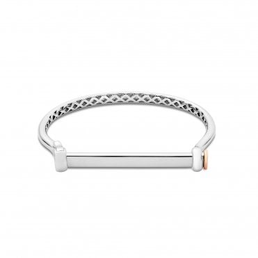 Clogau Silver & 9ct Rose Gold Stirrup Bangle