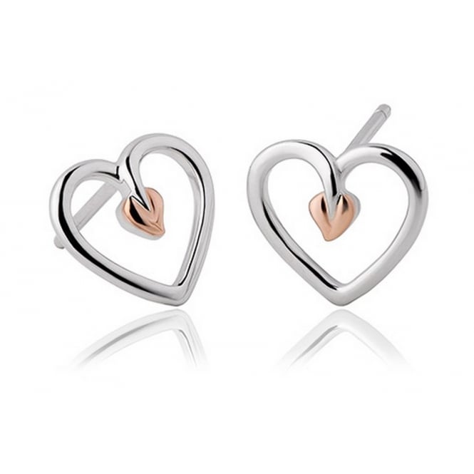 Clogau Tree of Life Heart Stud Earrings