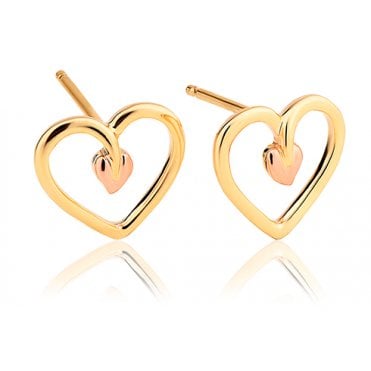 Tree of Life Heart Stud Earrings