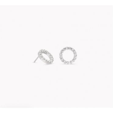 Coeur de Lion Circular CZ Stud Earrings