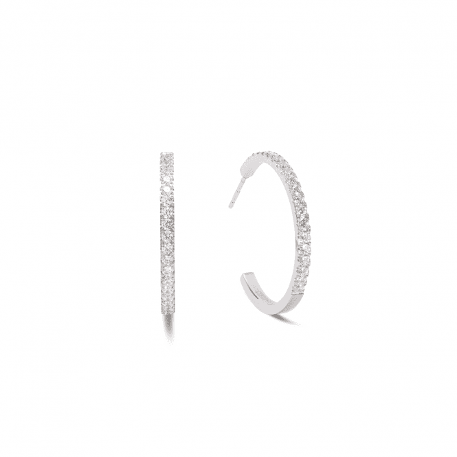 Coeur De Lion Eternal Love 30mm Stainless Steel CZ Hoop Earrings