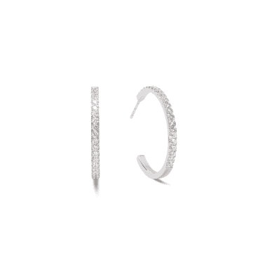 Eternal Love 30mm Stainless Steel CZ Hoop Earrings
