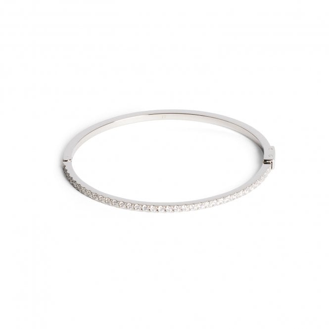 Coeur De Lion Stainless Steel 17cm CZ Bangle