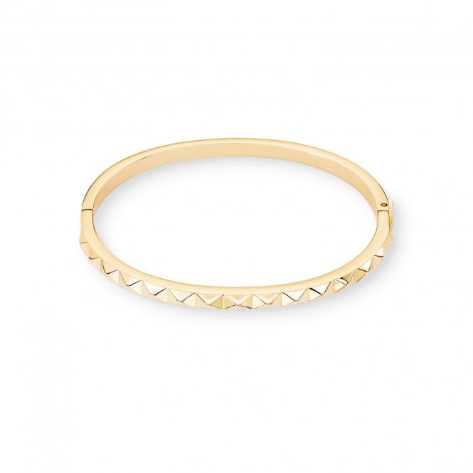 Coeur De Lion Stainless Steel Gold Plated Edgy Bangle
