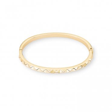 Stainless Steel Gold Plated Edgy Bangle