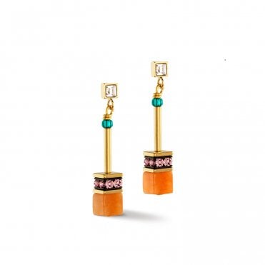 Coeur de Lion Vibrant Orange Drop Earrings