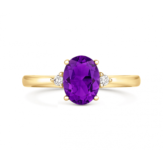 Coloured Stones 18ct yellow gold Oval Amethyst ring 