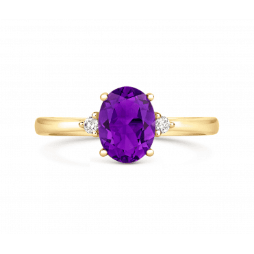 18ct yellow gold Oval Amethyst ring 