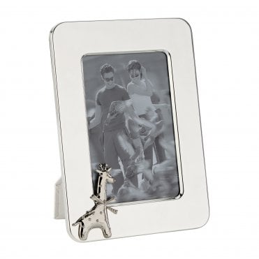 D for Diamond Giraffe Silver Plated Photo Frame