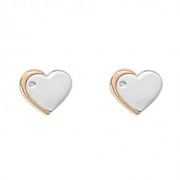 D For Diamond Girls Recycled Silver Heart Earrings