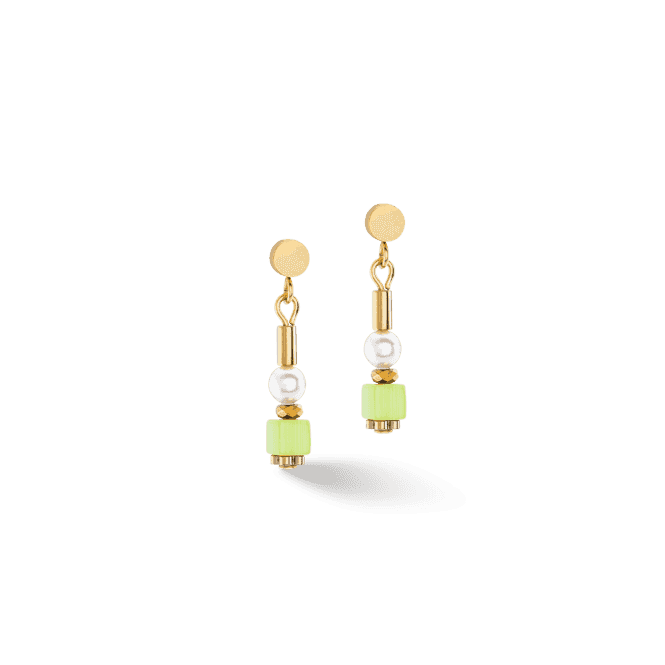 Coeur De Lion Earrings Mini Cubes & Pearls Mix gold-rainbow