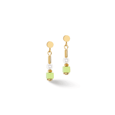 Earrings Mini Cubes & Pearls Mix gold-rainbow
